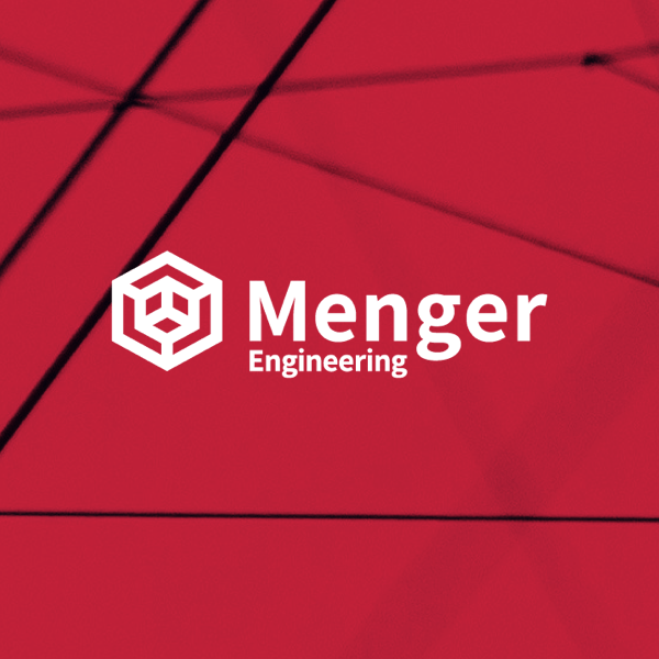 Menger Engineering Logo mit Hintergrundbild in zweifacher Größe.