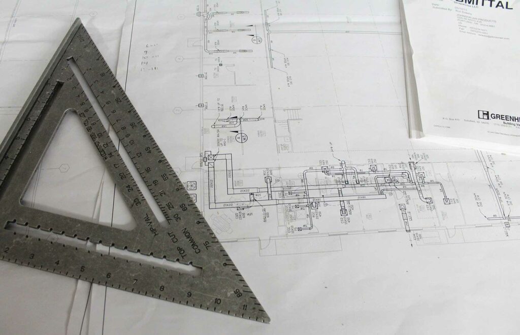 The picture shows a card with a technical drawing