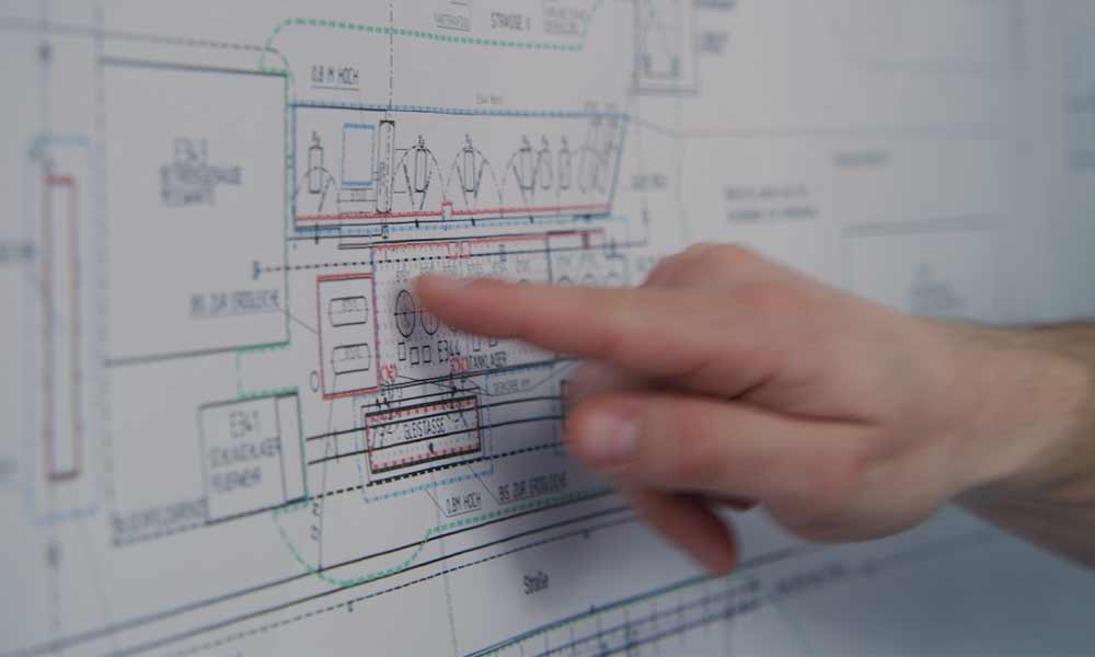 Das Bild zeigt eine Anlagendokumentation als schematische Zeichnung
